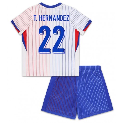 Fotbalové Dres Francie Theo Hernandez #22 Dětské Venkovní ME 2024 Krátký Rukáv (+ trenýrky)